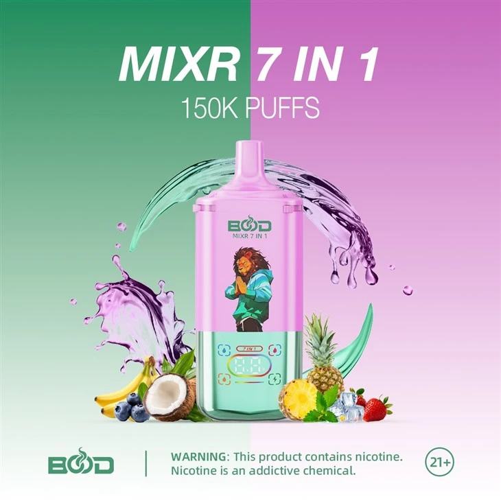 BOOD 150K Puffs 7 IN 1bood Wholesale Exotic Color Kiwi Passion 6ml E Liquid 40 K 46000 High Gts Vitamin Vape Electron Cigarette Vape best