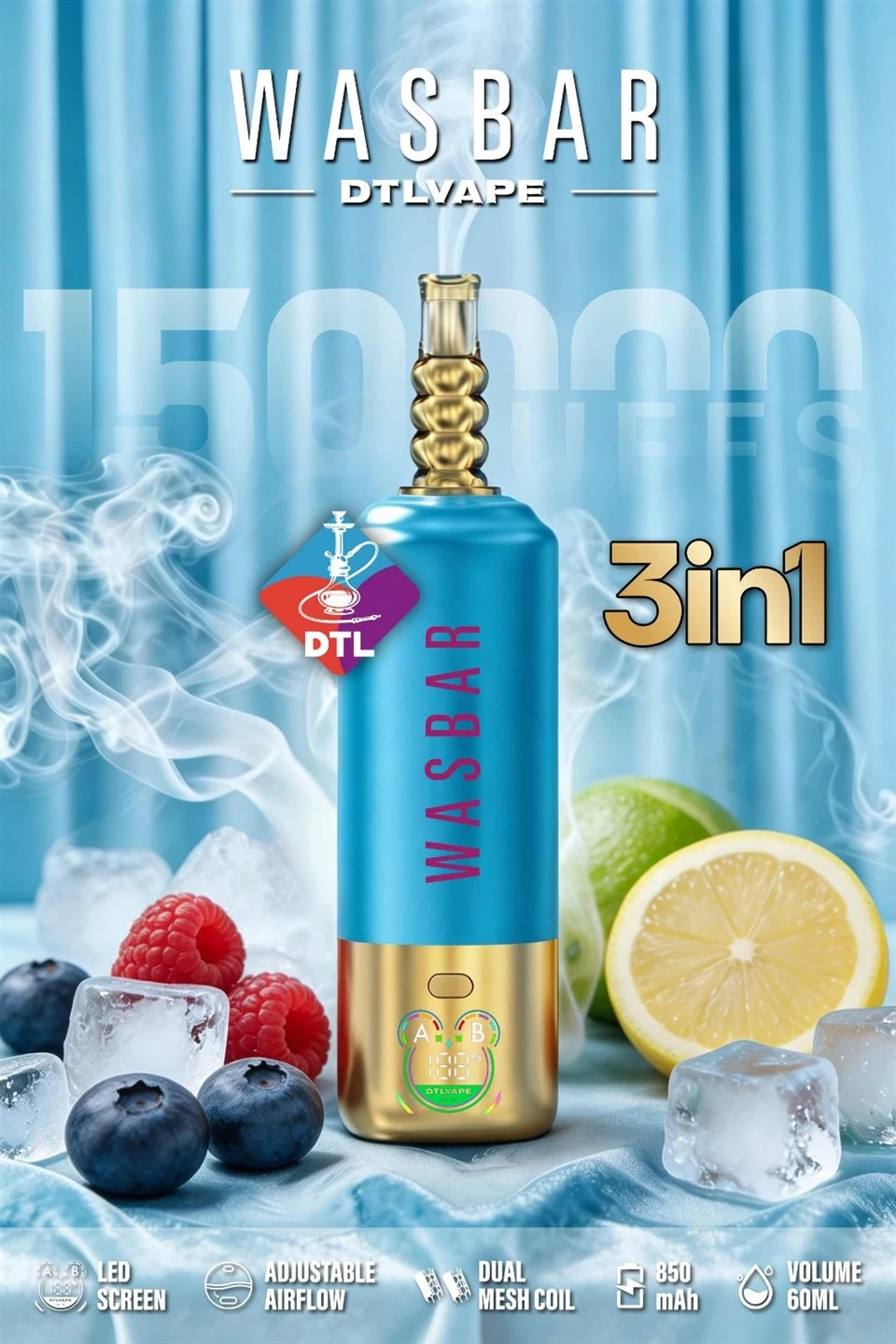 EU Warehouse Wasbar 150K Puffs Disposable DTL Vape price