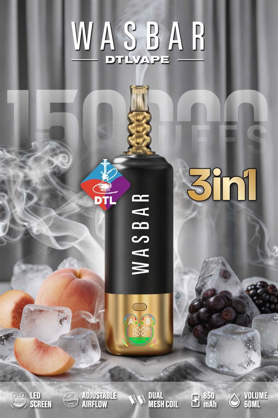 EU Warehouse Wasbar 150K Puffs Disposable DTL Vape price