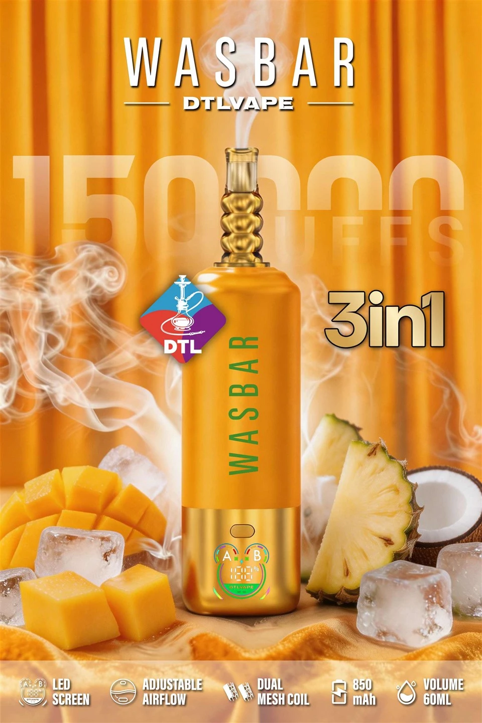 EU Warehouse Wasbar 150K Puffs Disposable DTL Vape
