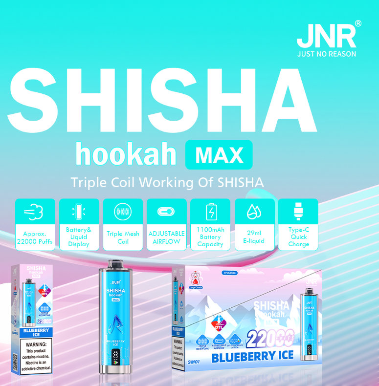 Jnr Shisha Hookah Max 22K Puff Rechargeable Disposable Vape high quality