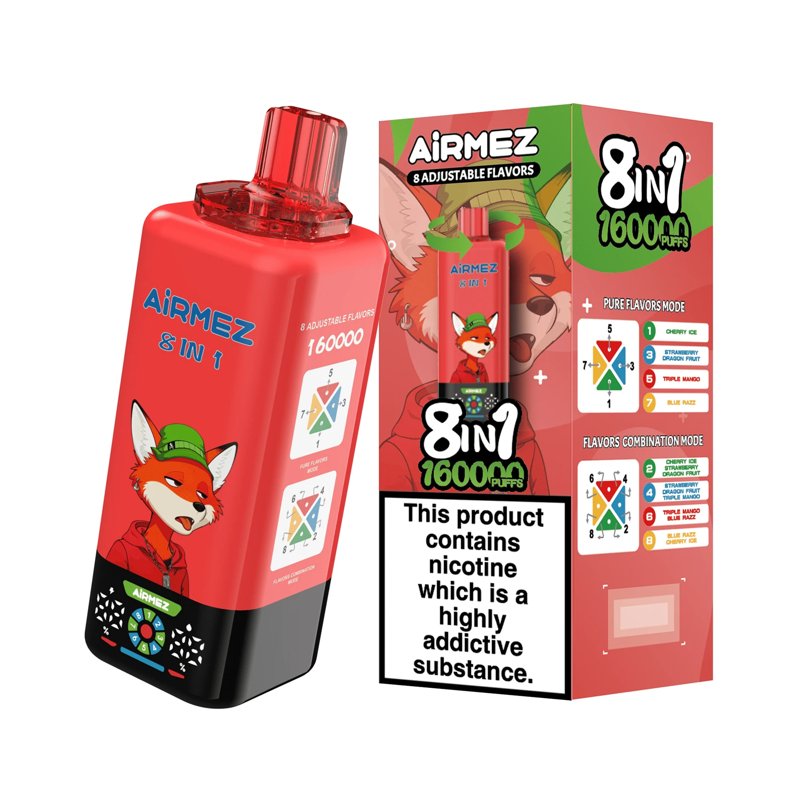 Airmez FOX 8 IN 1 160000 puffs 4 Airmez FOX 8 IN 1 160000 puffs 4