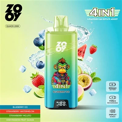 ZOOY 4in1 Quads 200k Puffs Disposable Vape EU Warehouse